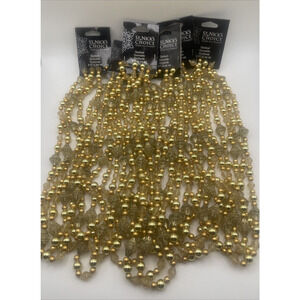 St.‎ Nicks Choice Gold Beaded 8 Foot Long Holiday Garland Decor Set Of 6 Pkgs